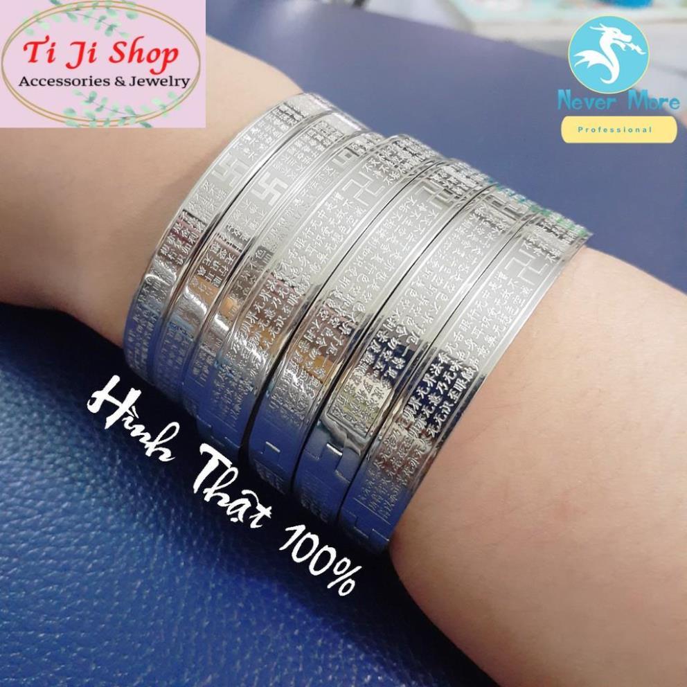 Vòng tay Bát Nhã Tâm Kinh hình tròn màu trắng siêu đẹp - Nhiều size - Đem lại bình an may mắn cho người đe