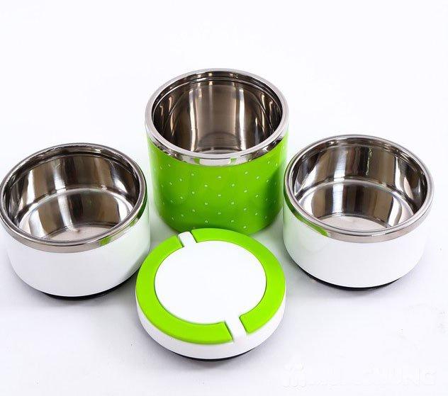 Camen 3 Ngăn Chấm Bi Inox Cao Cấp - Free Ship Toàn Quốc