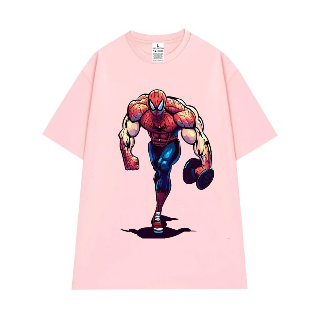 Áo thun tay lỡ unisex nam nữ oversize phong cách mcu Spider man tập Gym