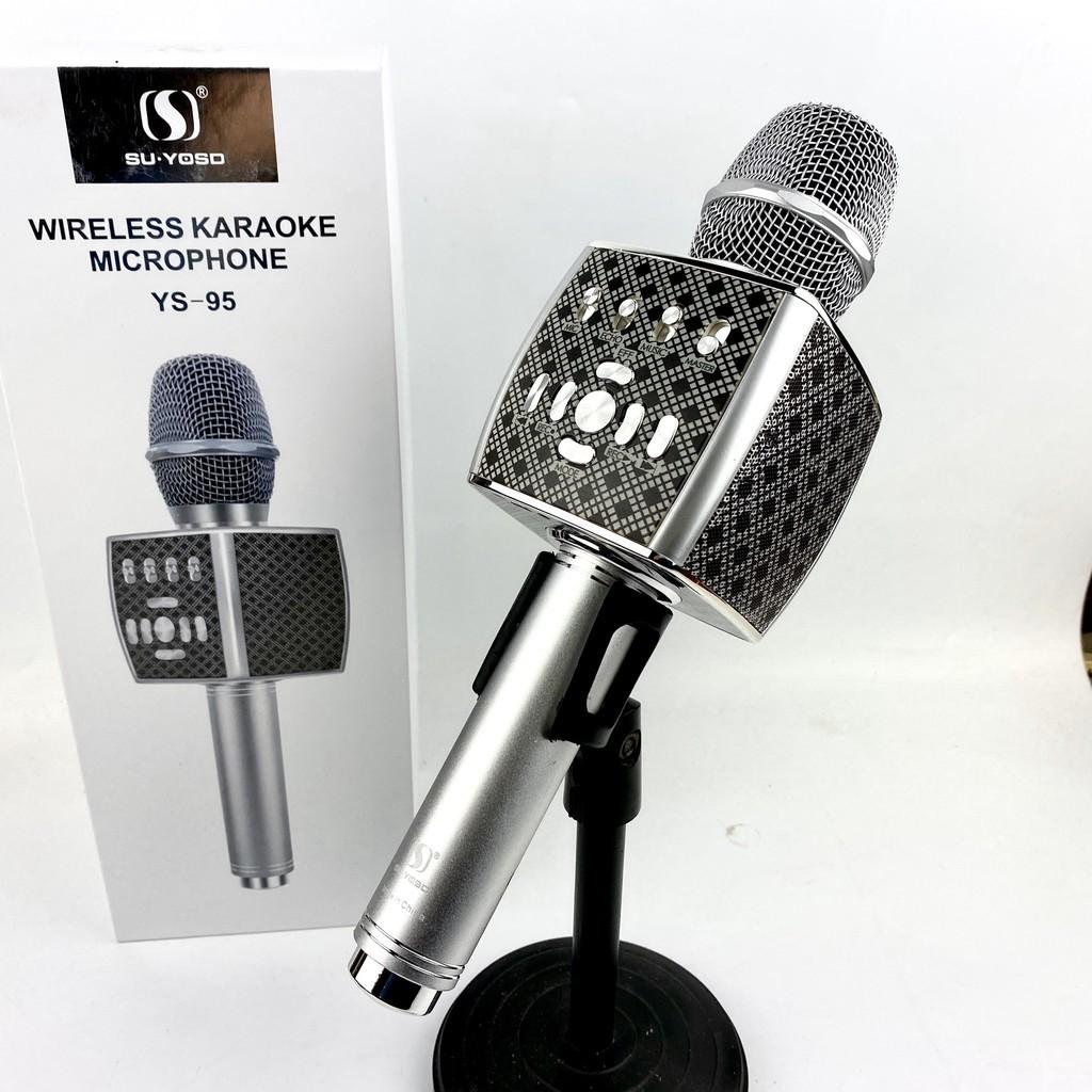 Micro Karaoke Bluetooth YS-95 JVJ Cao Cấp, Micro Livestrem Cầm Tay Thích Hợp Loa Bass - BH 6 tháng