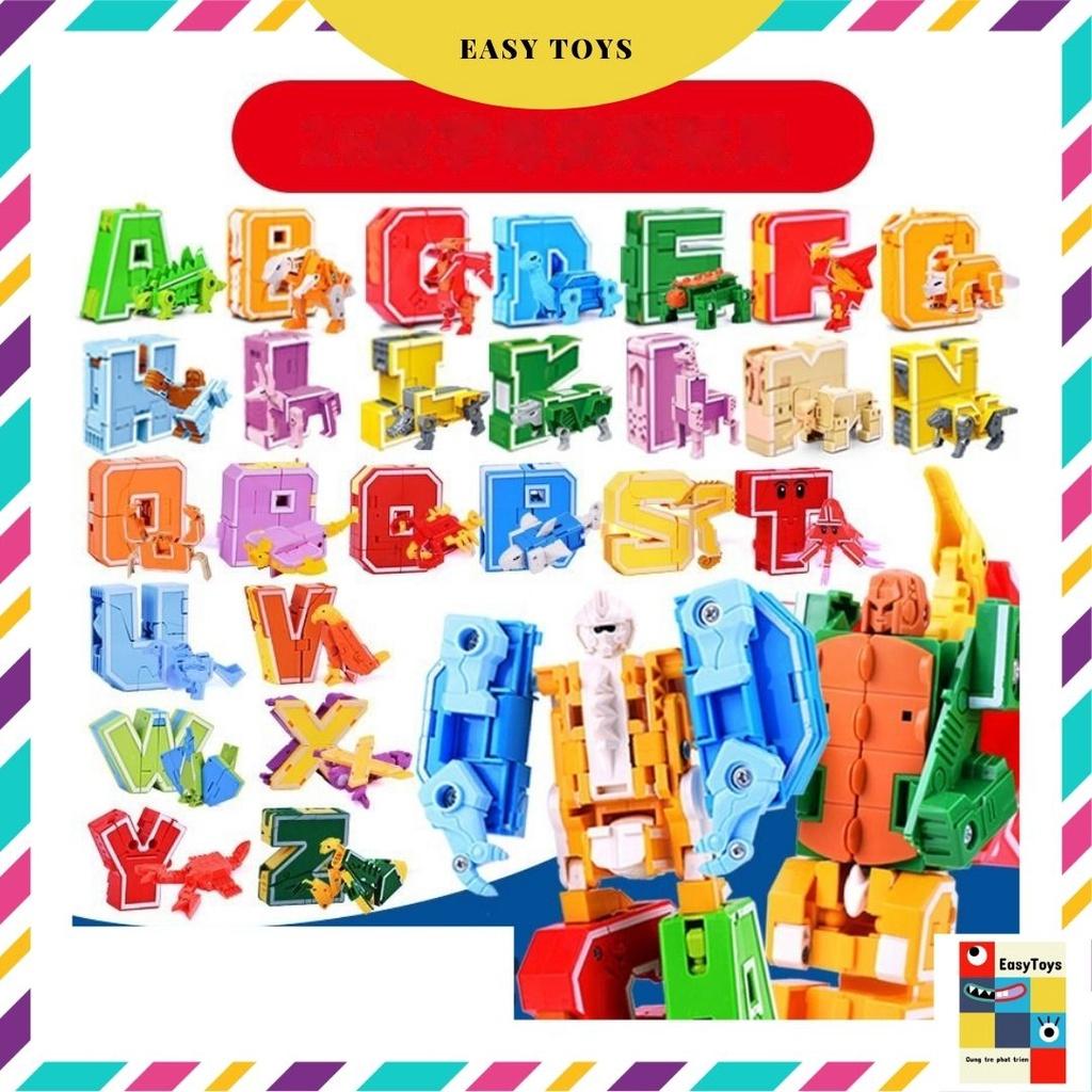 Bảng Chữ Cái Lắp Ghép Robot EASYTOYS Sáng Tạo Bộ 26 Chữ Cái Biến hình Robot