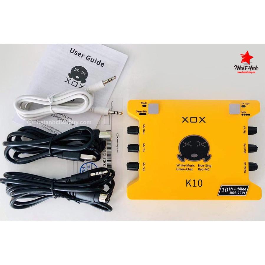 Bộ Mic Hát Livestream Sound Card XOX K10 2020 &amp; Mic Takstar PC K200 . Dễ Dàng Lắp Đặt . Bảo Hành 12 Tháng