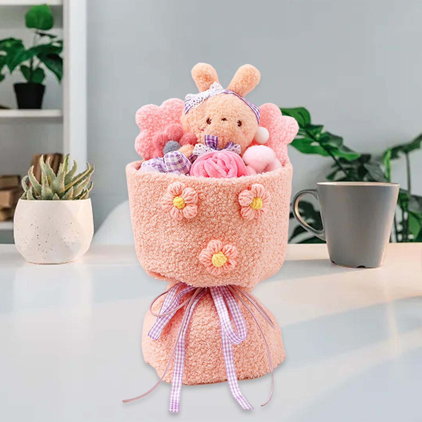 Plush Bouquet Artificial Flowers Valentines Day Wedding Stuffed Animal Doll