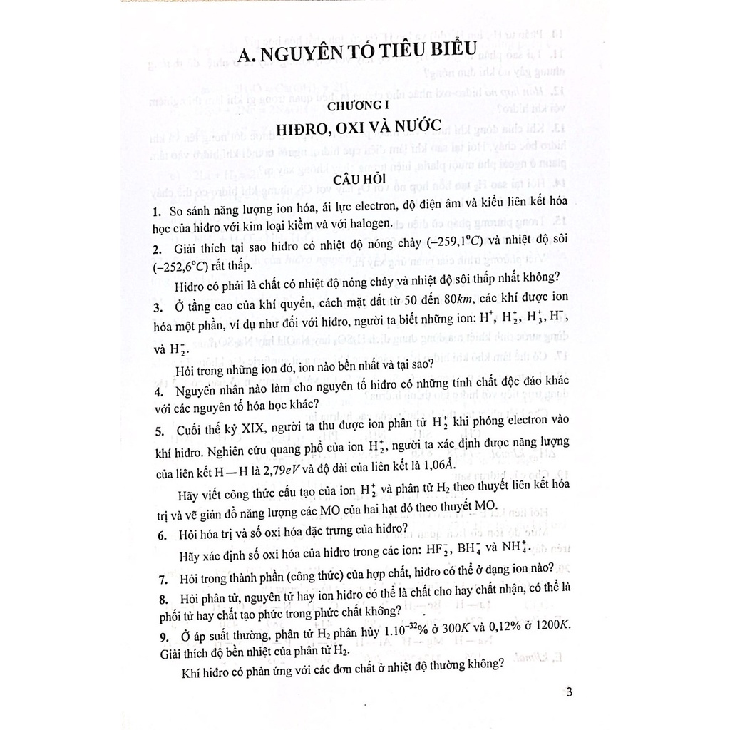 Bài Tập Hóa Học Vô Cơ Quyển 3- Hòa học các nguyên tố