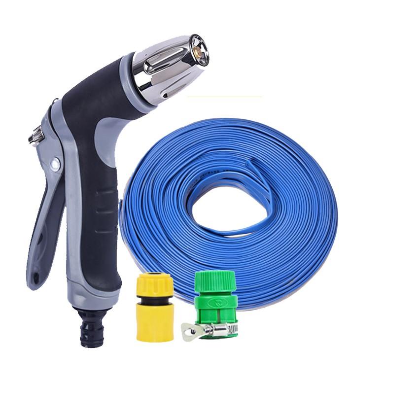 Bộ dây vòi xịt nước rửa xe, tưới cây,tăng áp 3 lần cút nhựa nối nhựa vàng loại 3-5m 206817