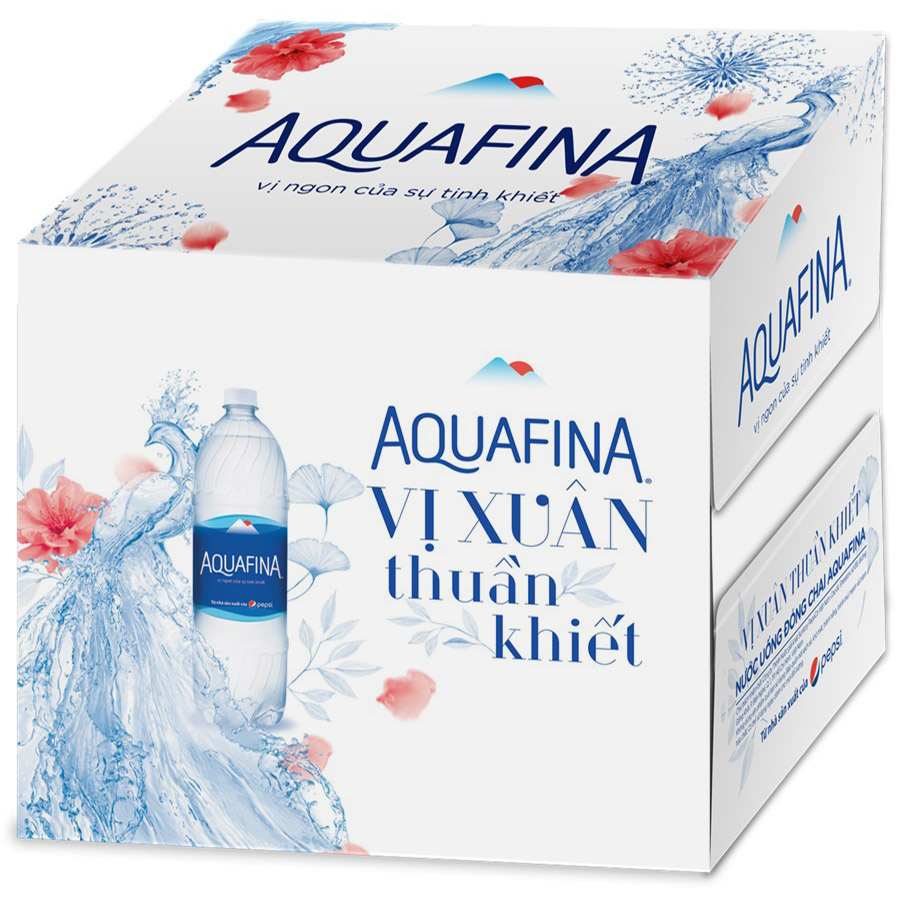 Thùng 12 chai nước tinh khiết Aquafina 1.5 lít