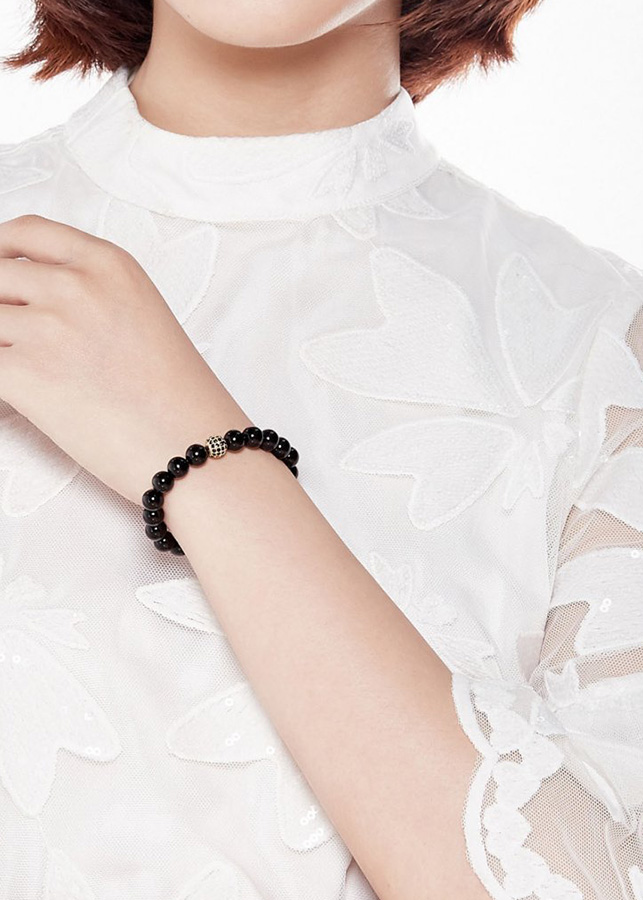 Vòng Tay Đá Obsidian Mix Charm Ngọc Quý Gemstones VT46