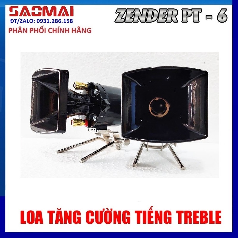 Bộ 2 Loa Treble cao cấp PT6 màu đen - Họng đúc gang - Kèm tụ và dây loa - hàng chính hãng