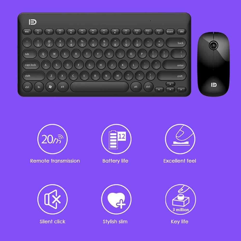 Bộ bàn phím chuột không dây FUDE IK6620 Ultra Slim 2.4G cho máy tính để bàn Laptop PC