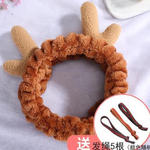 Băng đô turban sừng hươu 3D cài tóc vải bông dày dặn