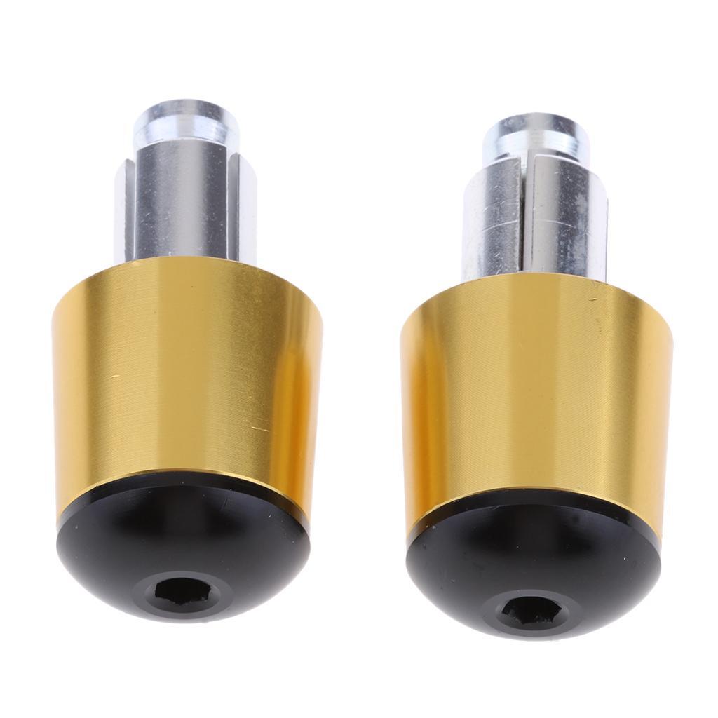 CNC Aluminum Motorcycle Handlebar Grip Plugs Bar End Caps for Yamaha Gold + Green