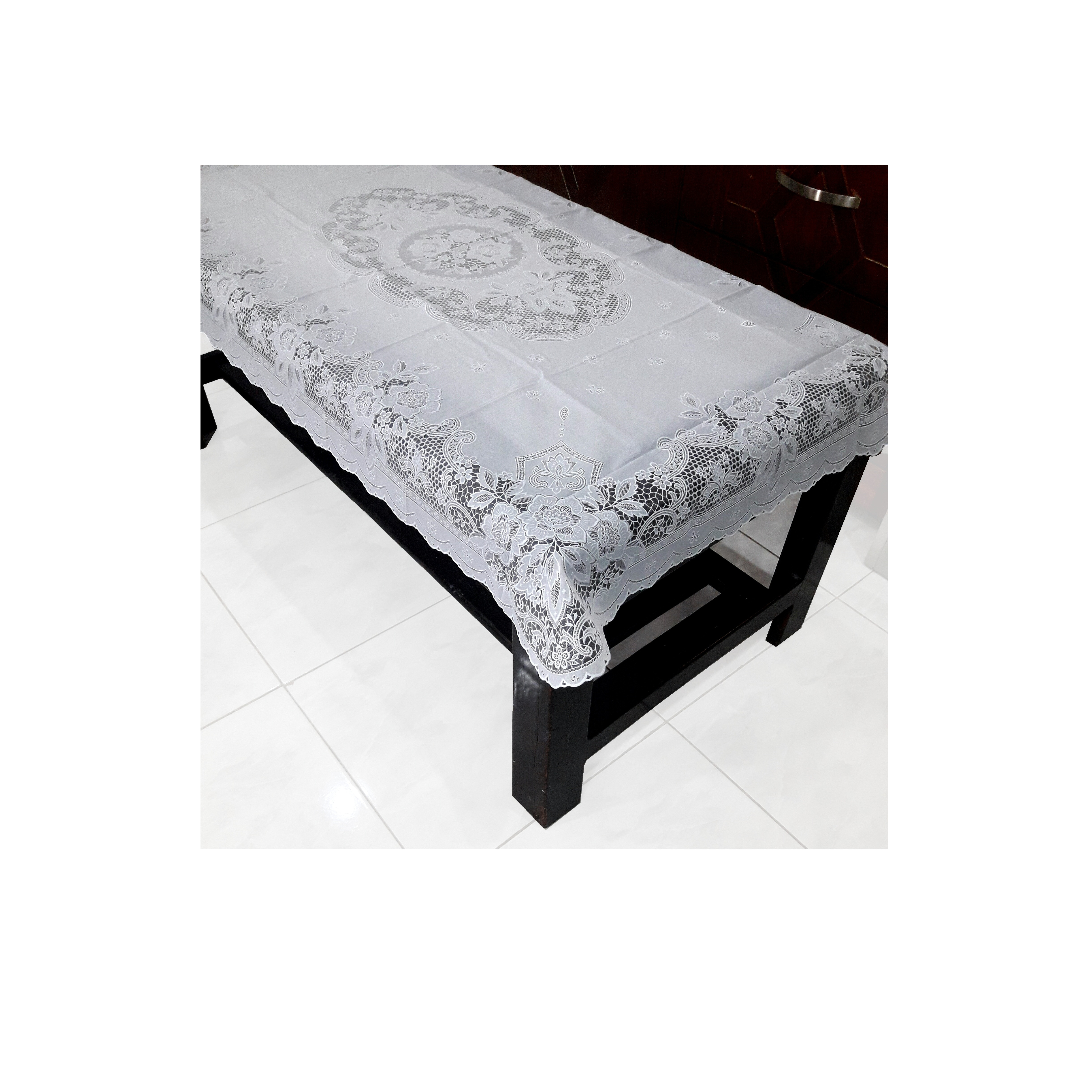 KHĂN TRẢI BÀN PAULEE - FY116 - HOA VĂN NỀN TRẮNG - 76 X 122 CM - PHỦ SALON - KHÔNG THẤM NƯỚC