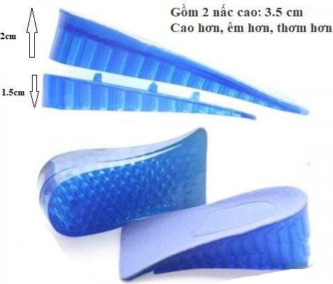 Bộ 1 cặp lót giày tăng chiều cao gel nửa bàn 2 lớp