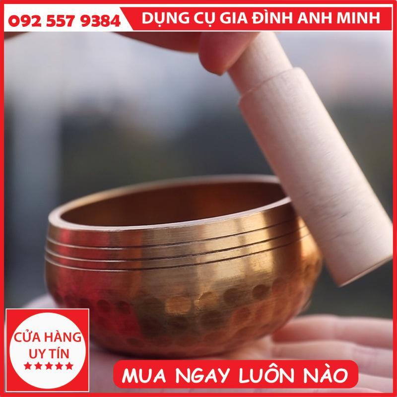 Bát Xoay Nepal - Chuông Xoay Nepal -  Chuông Xoay Nepal, Bát Hát, Singing Bowl Kèm Dùi Và Đế Gấm Size 8cm, 11cm, 15cm