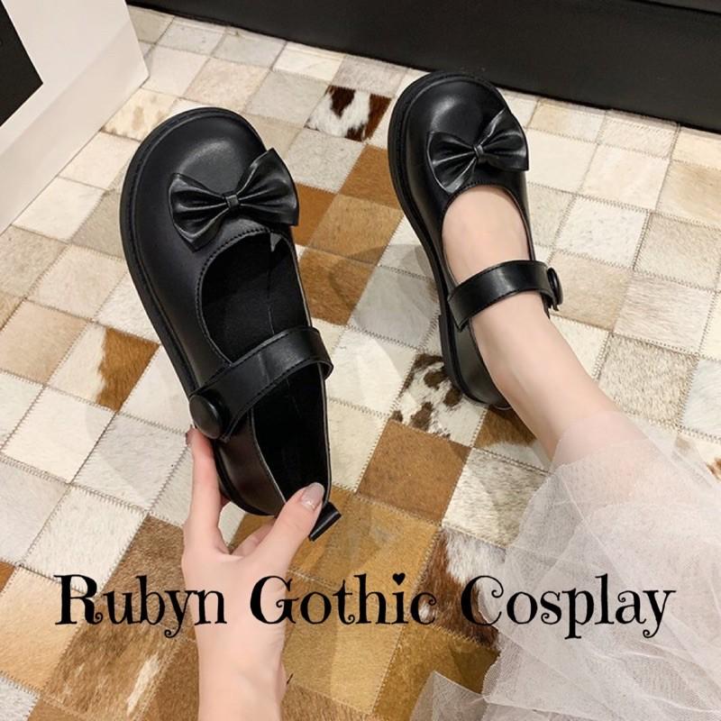 Giày Búp Bê Lolita Đính Nơ Xinh Xắn ( Size 35 - 40 ) Màu Nâu và Đen. A02