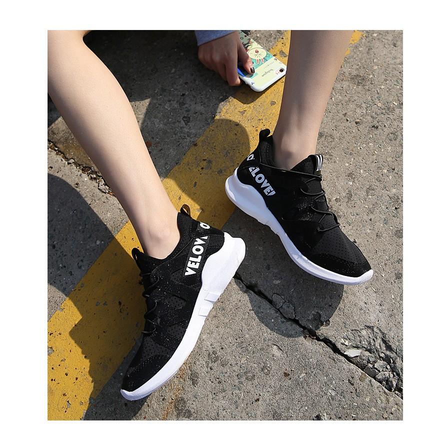 Giày sneaker nữ siêu nhẹ 01, chất liệu vải dù kết hợp da siêu bền đẹp đế casu chống trơn trượt, hàng nhập Quảng Châu