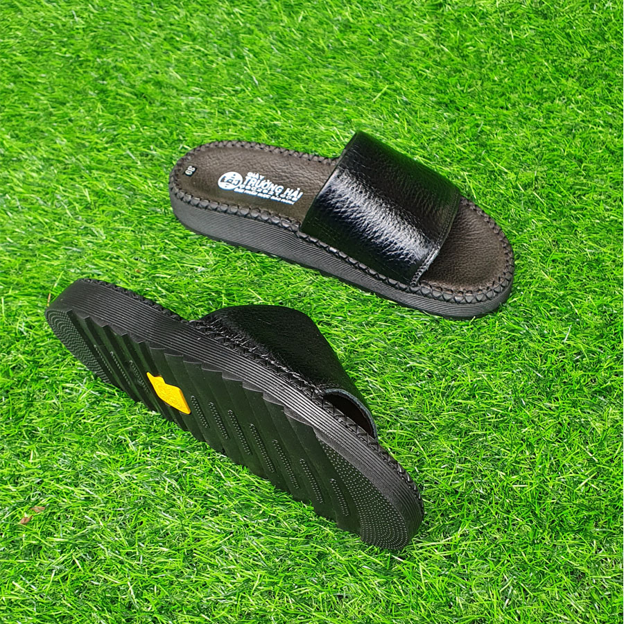 Dép nam da bò đế cao 3cm bản ngang đế doctor Trường Hải DN150