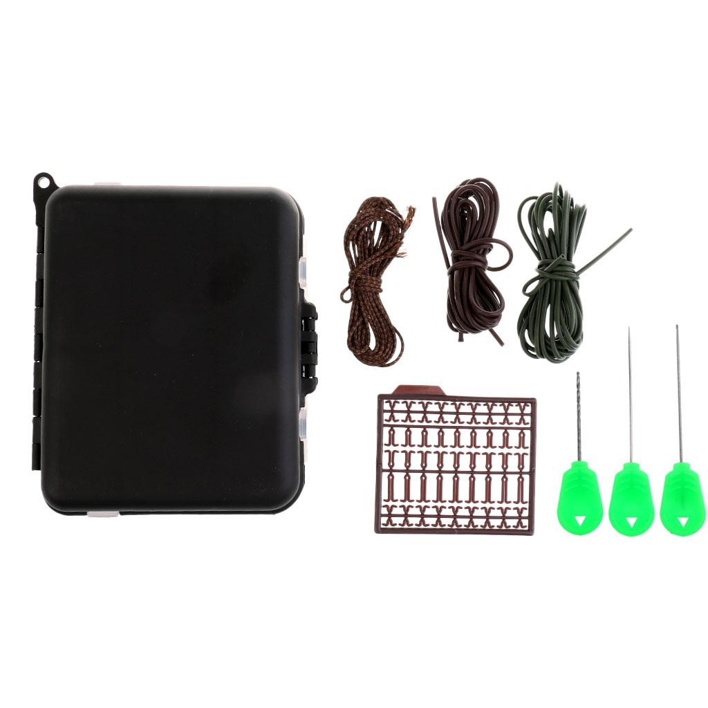 Carp Fishing Weights Tackle Box Safety Tubes Swivels Kits for Hair Rigs