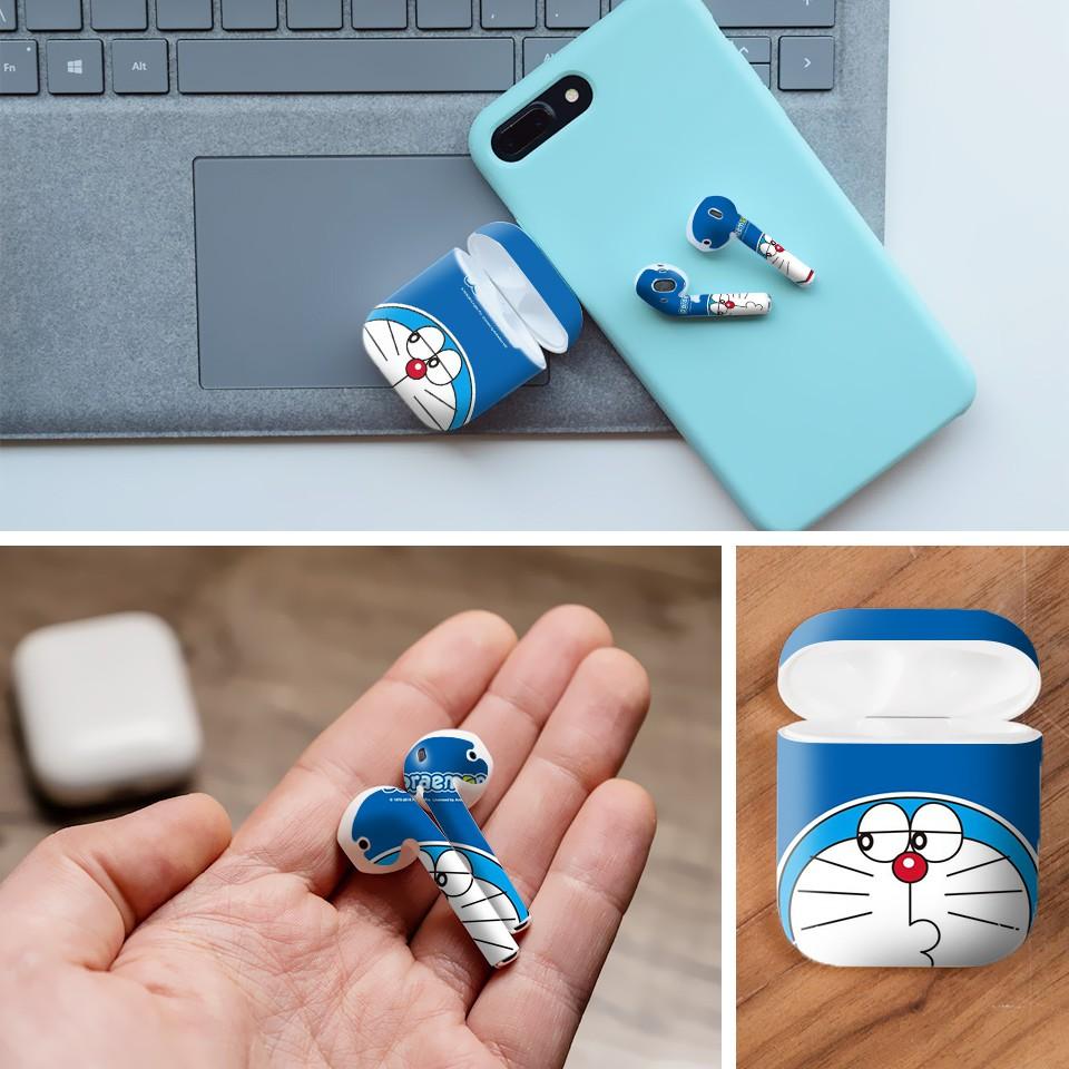 Miếng dán skin cho AirPods in hình Doremon - Dor038 (AirPods ,1 2, Pro, TWS, i12)