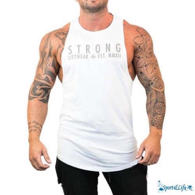 Áo thun tanktop ba lỗ strong chuẩn gym thun dày mịn