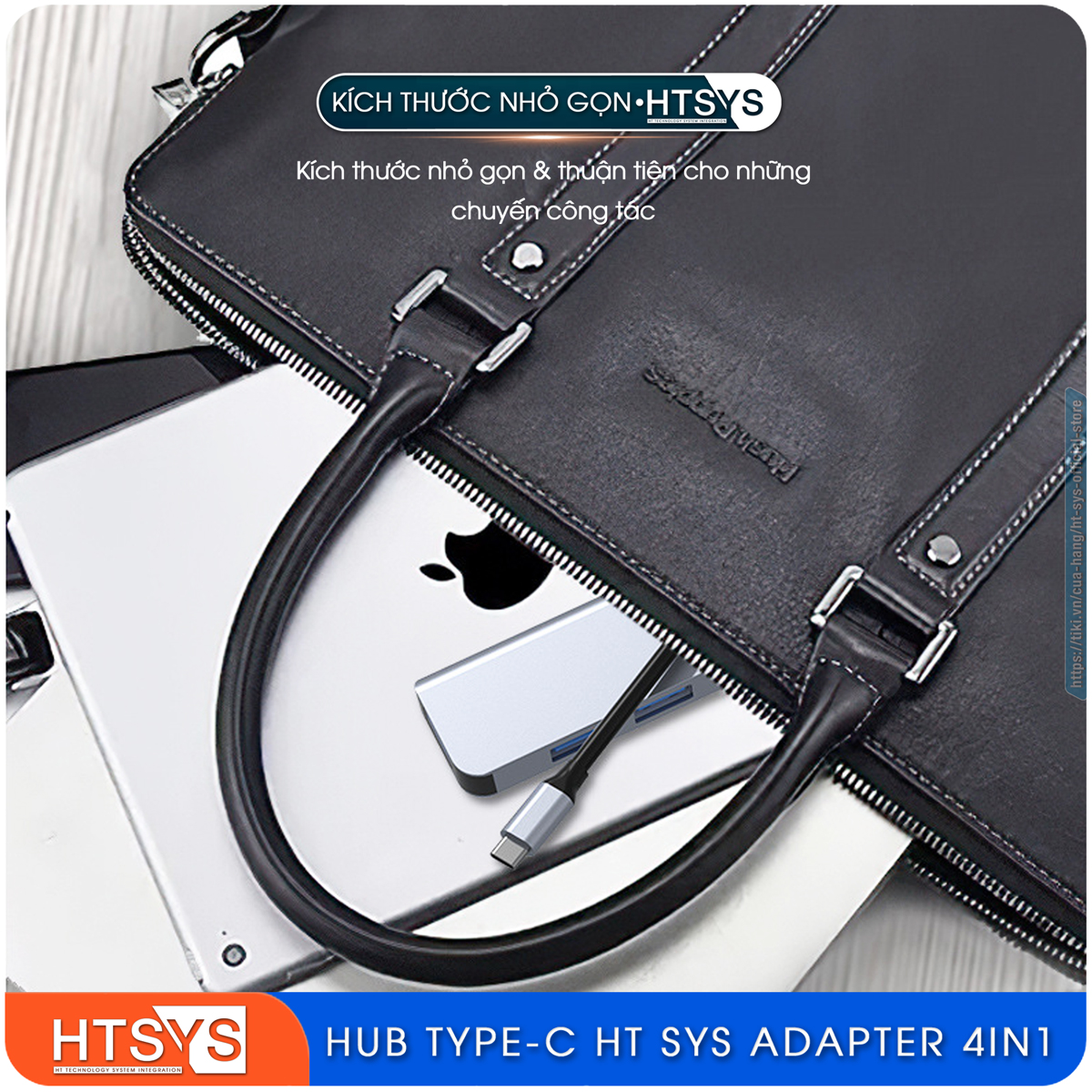 Hub Type C Và Hub USB HT SYS 4 in 1 To USB 3.0 - Hàng Chính Hãng