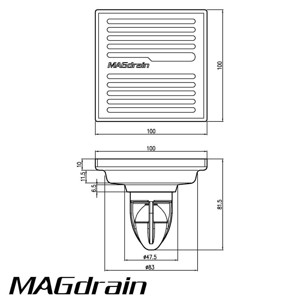 Thoát sàn ngăn mùi thoát nước nhanh MAGdrain PFC35Q6-B