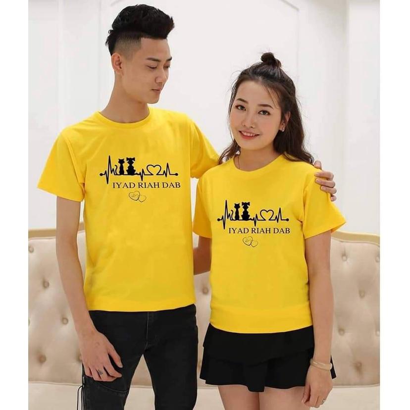 Áo thun cặp, áo đôi nam nữ tình yêu phom rộng chất cotton love you chất đẹp