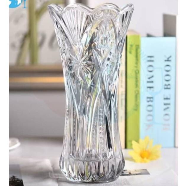 Combo 2 lọ hoa thuỷ tinh trắng cao 25cm