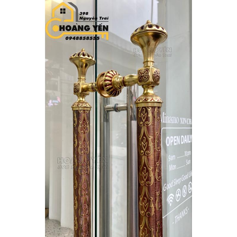 Tay nắm cửa bằng đồng, tay nắm đồng cửa gỗ, cửa kính, thép dài 60cm, 80cm, 1m - EL