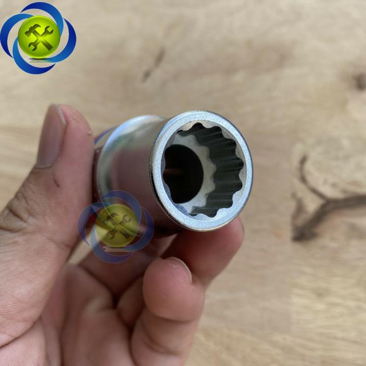 Tuýp 11/16 hệ inch 3/4 Kingtony 633022S loại ngắn 12 cạnh màu trắng 17.46mm