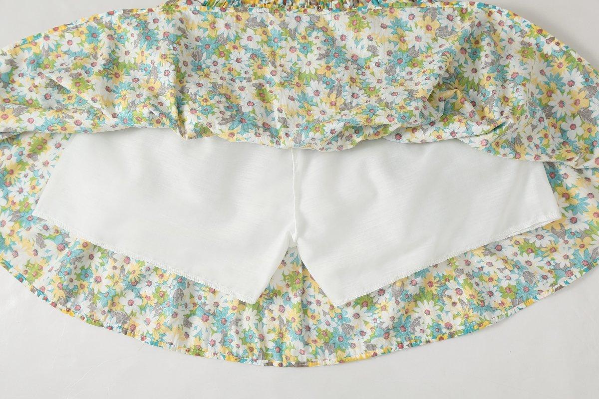 DIYIWEI Váy nửa người hoa cho bé gái 2023 Váy cotton chữ A cho bé trai mùa hè