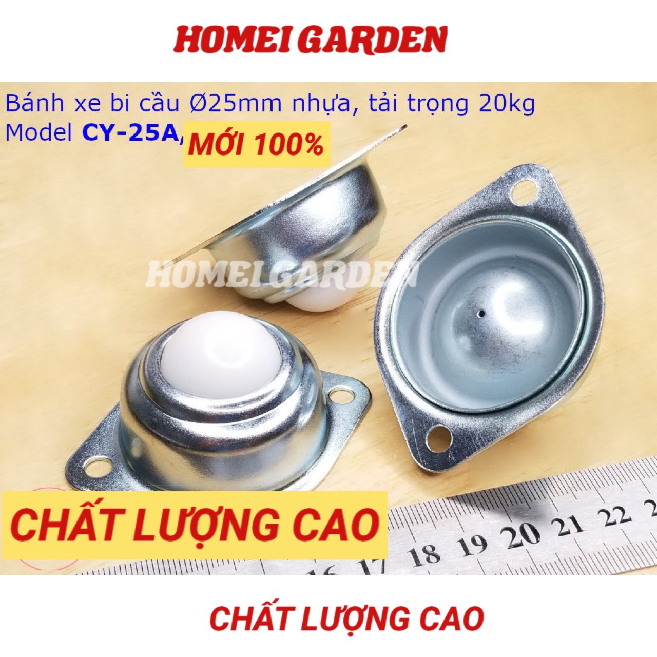 Bánh xe bi cầu CY-25A tải trọng 20kg chất lượng cao - HM0068