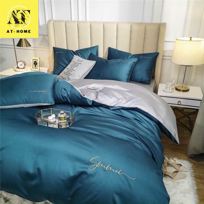 Set 5 Món Chăn Trần Bông Ga Gối Tencel 40s LAN PHAM BEDDING - Xanh Cổ Vịt