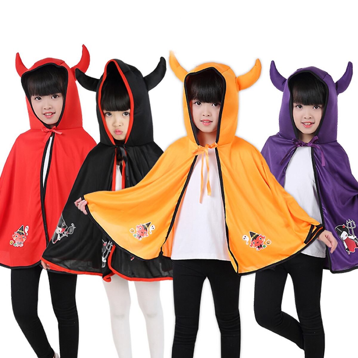 Aó choàng sừng hoá trang cosplay HALOWEEN ( màu ngẫu nhiên )