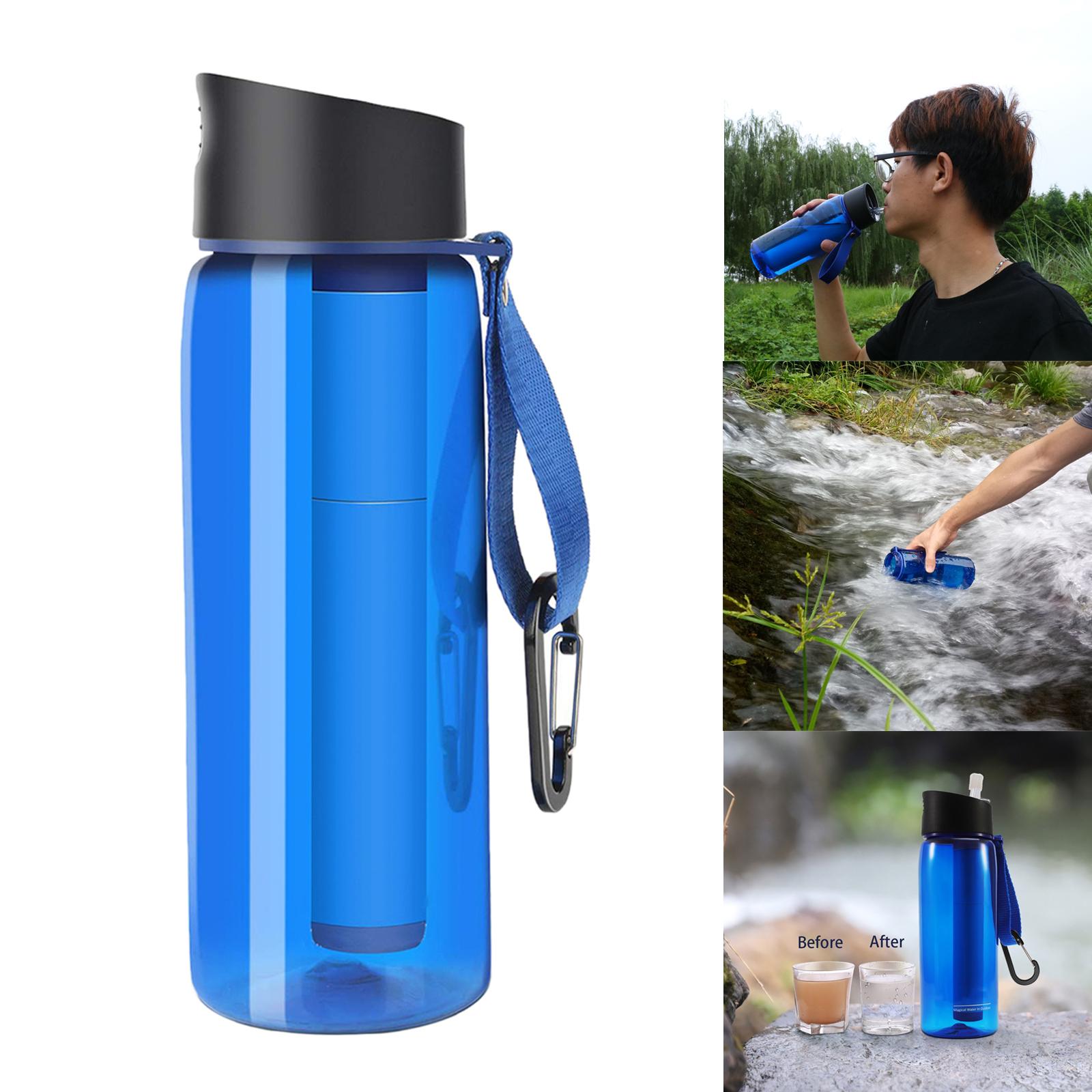 2x4Stage Travel Water Filter Bottle Straw Purifier Camping Emergency Survival