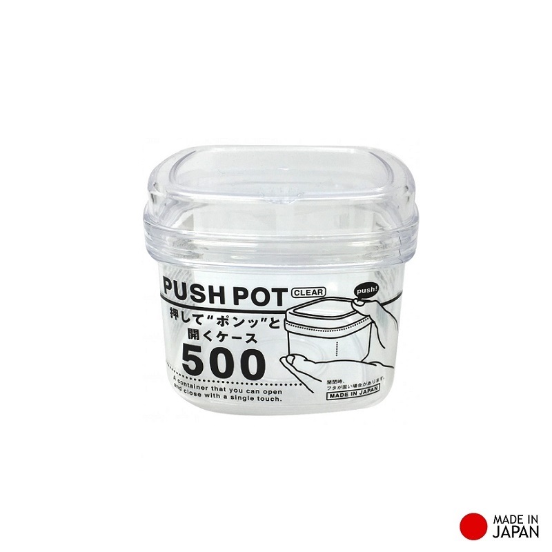 Hộp đựng thực phẩm Push Pot , nắp đậy tiện ích mở chỉ bằng một lần ấn nhẹ - nội địa Nhật Bản
