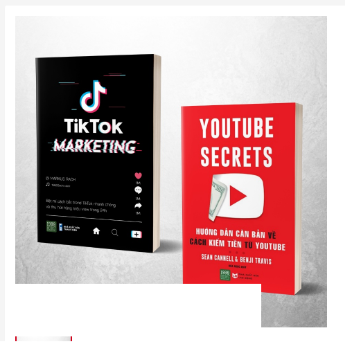 Combo 2 cuốn: Tiktok Marketing và Hướng dẫn căn bản về cách kiếm tiền từ Youtube