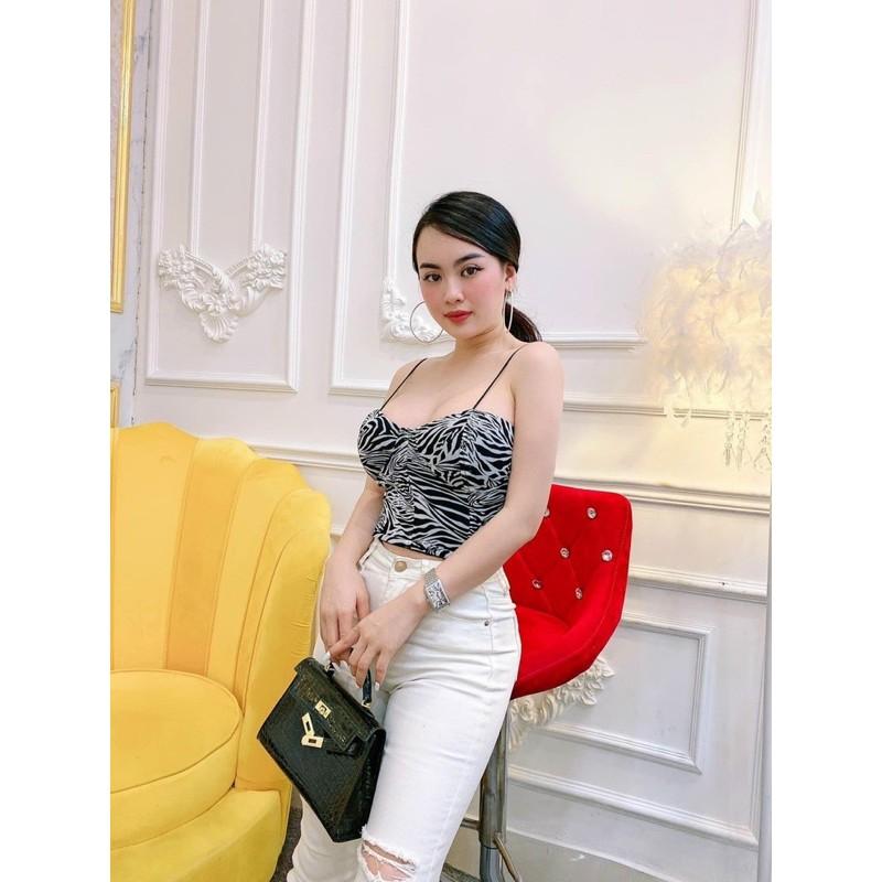 áo 2 dây beo cúp ngực croptop