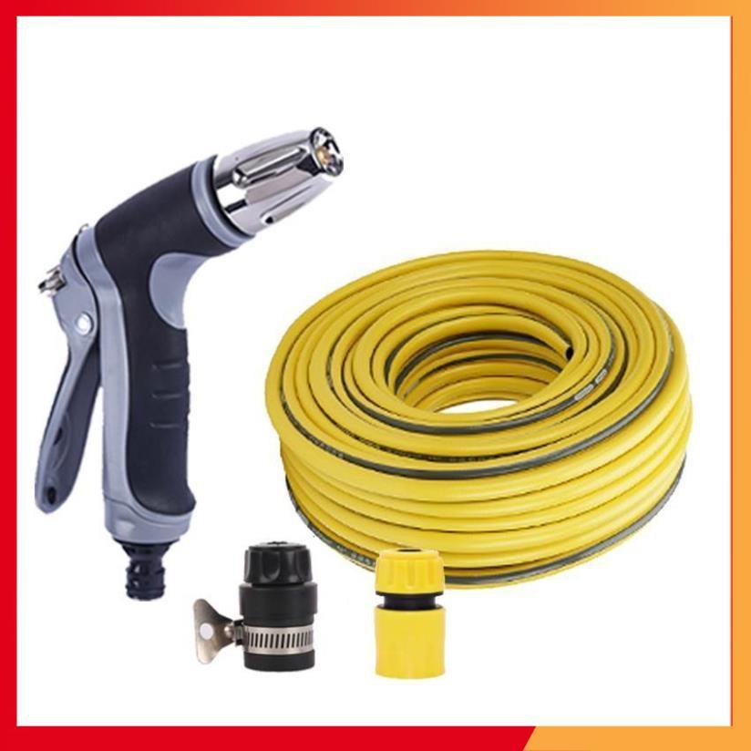 Bộ dây và vòi xịt tăng áp rửa xe tưới cây 206817 20M (cút nhựa nối đen 712-2)