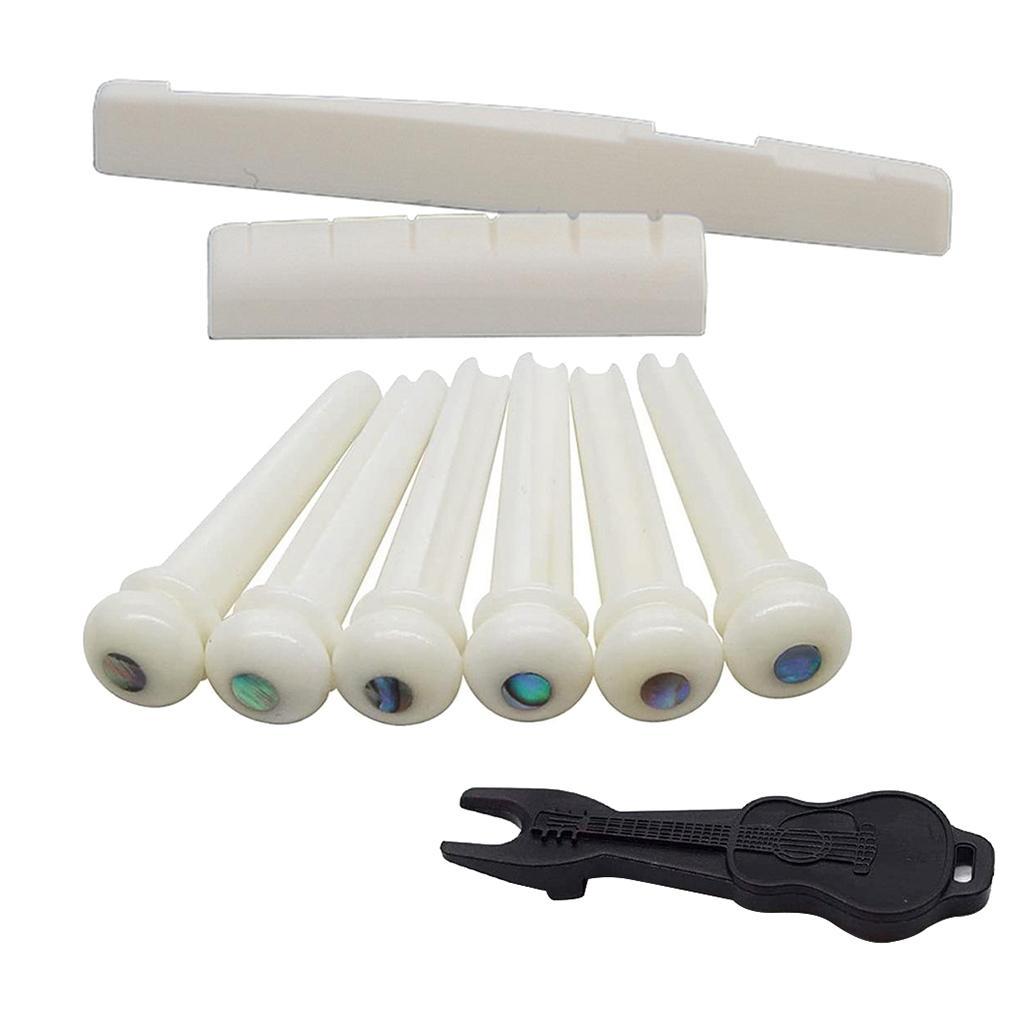 Classical Guitar Bridge Saddle Cattle Bone   Slotted Nut New