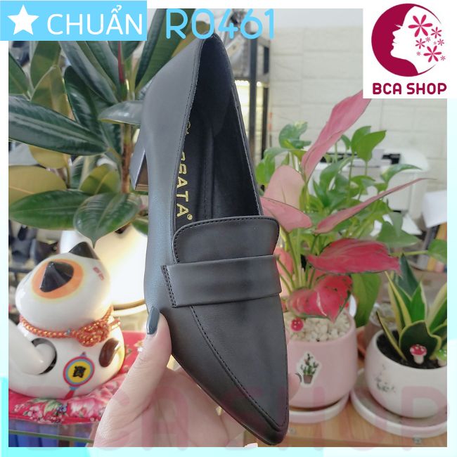 Giày cao gót nữ 5p RO461 ROSATA tại BCASHOP gót vuông cùng màu thân - màu đen