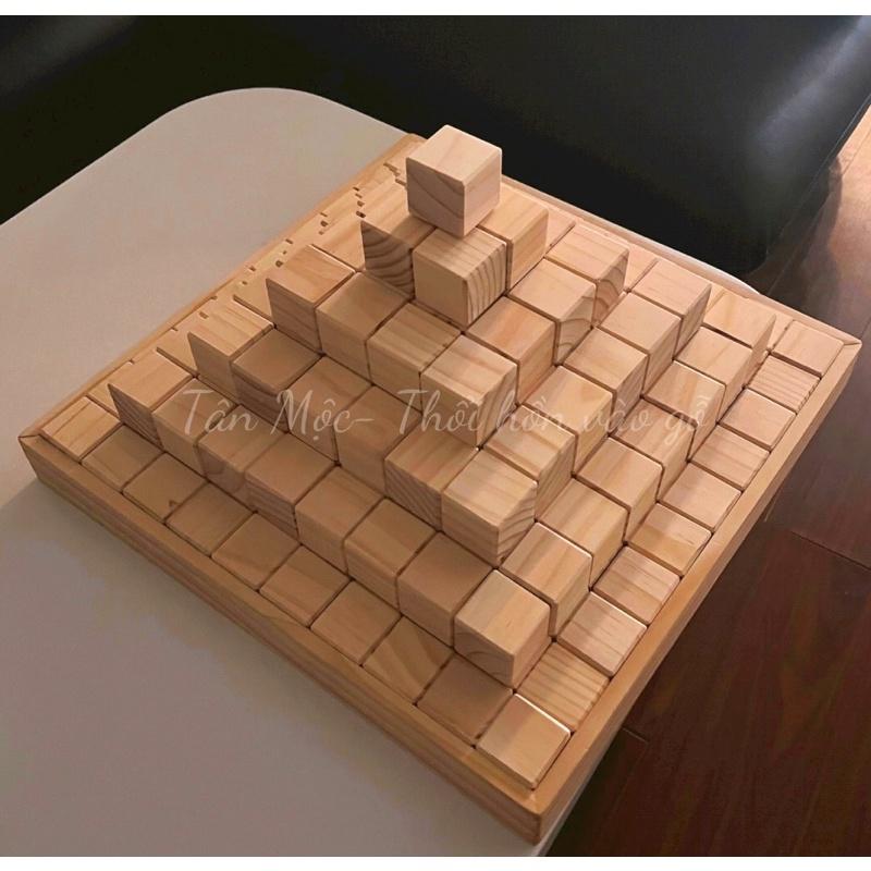 Khối gỗ vuông MỘC kích thước 4x4cm làm từ gỗ nhập khẩu