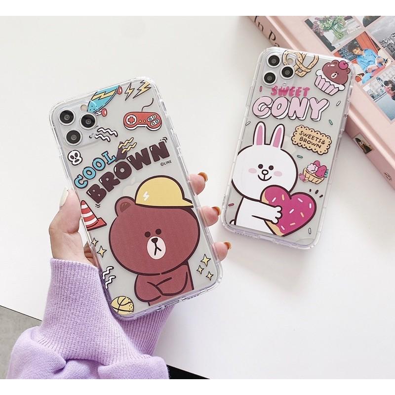 Ốp lưng Case dành cho Iphone Dẻo Hình Gấu Brown Trong Suốt Không Ngả Màu 7g/8g/7Plus/8Plus/X/Xs/Xsmax/Xr/11/11Pro/11Promax/12prm