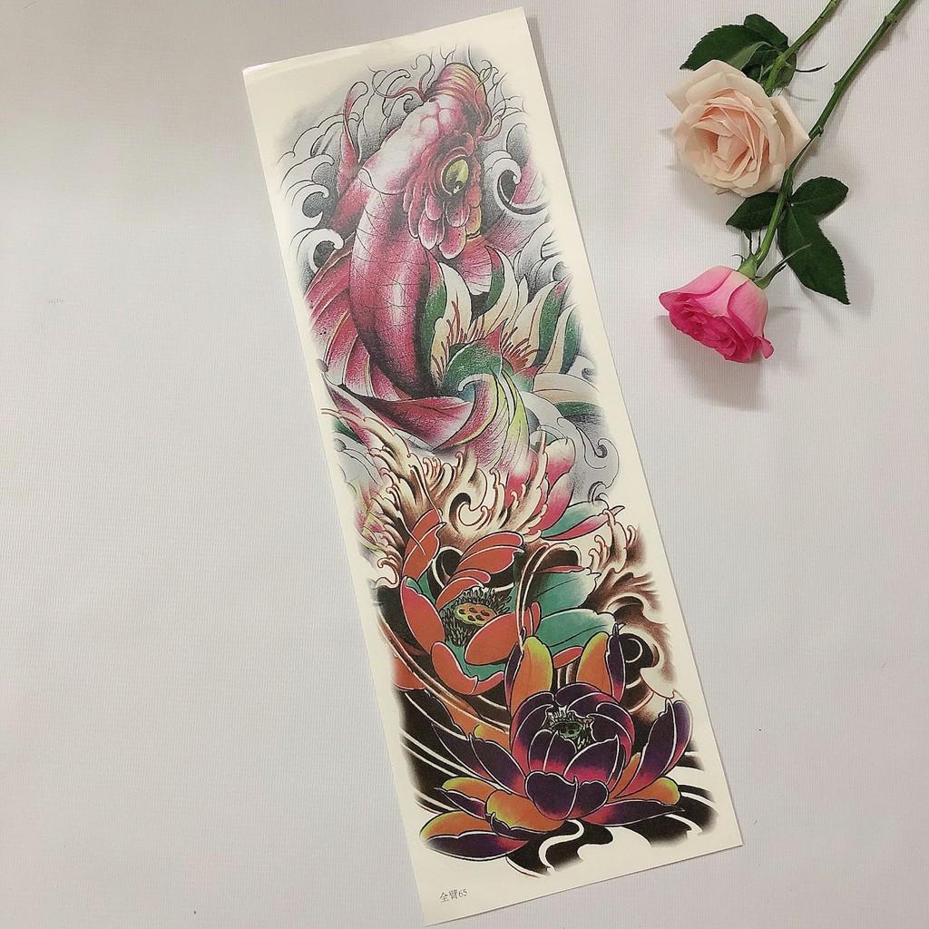 Hình xăm dán kín tay màu cao cấp 17x48cm