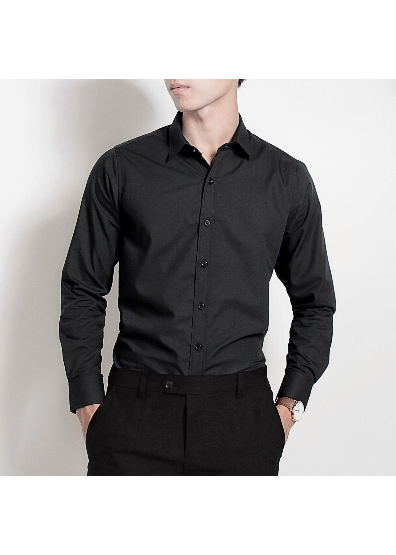 Áo sơ mi nam cotton lụa bóng không nhăn
