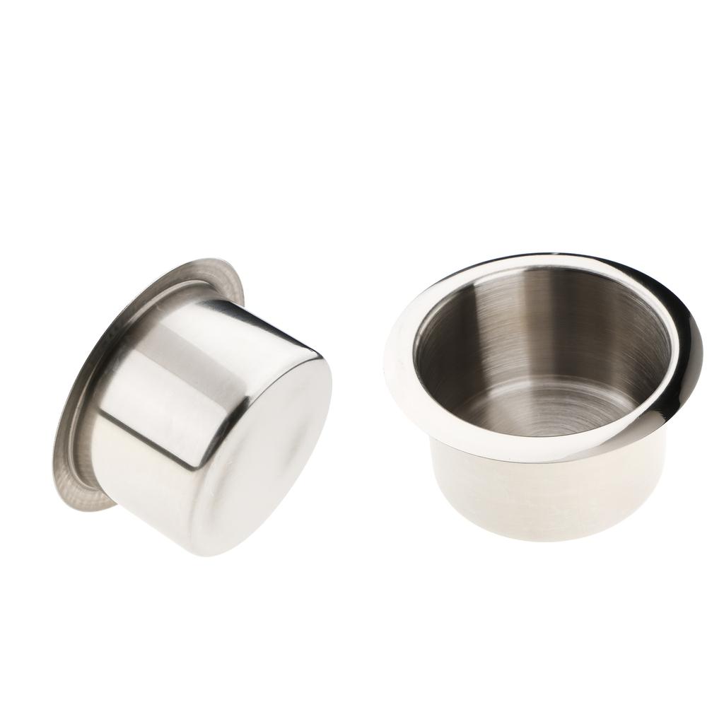 2pcs Stainless Steel Cup Drink Holder Polished for Boat Car Truck Camper RV