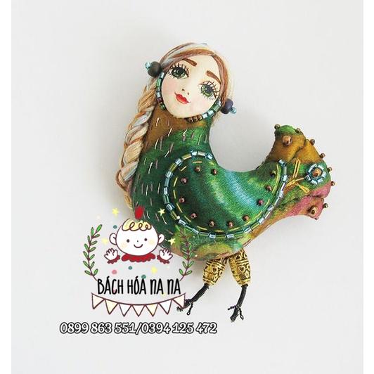 DIY đính cườm tự làm, kit nguyên liệu thêu đính đá NỮ THẦN BABILON- CHARM TRANG TRÍ TÚI SÁCH- NA HANDMADE SHOP