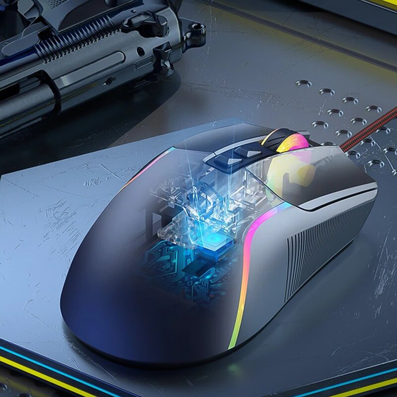 Chuột gaming chuyên game Vinetteam P19 thế hệ mới 2023 dành cho máy tính pc laptop 7200DPI, LED RGB nhiều chế độ hỗ trợ Macro điều chỉnh qua APP - hàng chính hãng