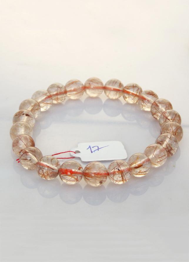 Vòng tay phong thủy thạch anh tóc đỏ tự nhiên