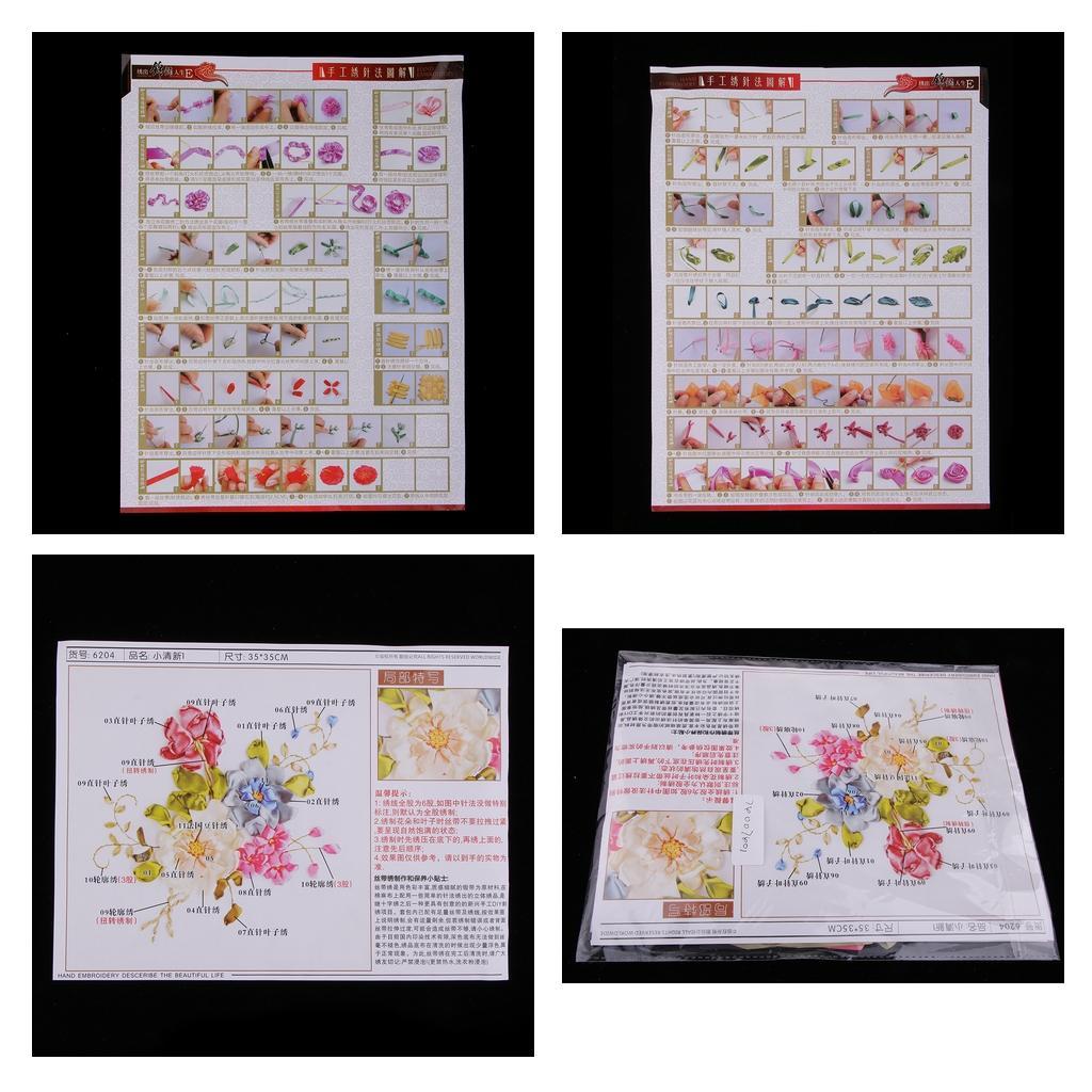 Ribbon Embroidery Kits DIY Flower Painting Kit Stamped Cross Stitch 01